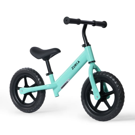 Zukka Kids Balance Bike 12 inch Toddler Bicycle Adjustable Seat Handebar for Toddlers Boys 2-5 Green
