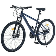 Zukka Mountain Bike 27.5 inch 21 Speed Aluminum Alloy Hardtail Dual Disc Brake Bicycle for Adult Unisex Blue