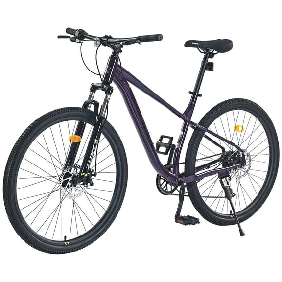 Zukka Mountain Bike 27.5 inch 8 Speed Double Disc Brake Bicycle Front Suspension Bike for Men Women Dark Purple
