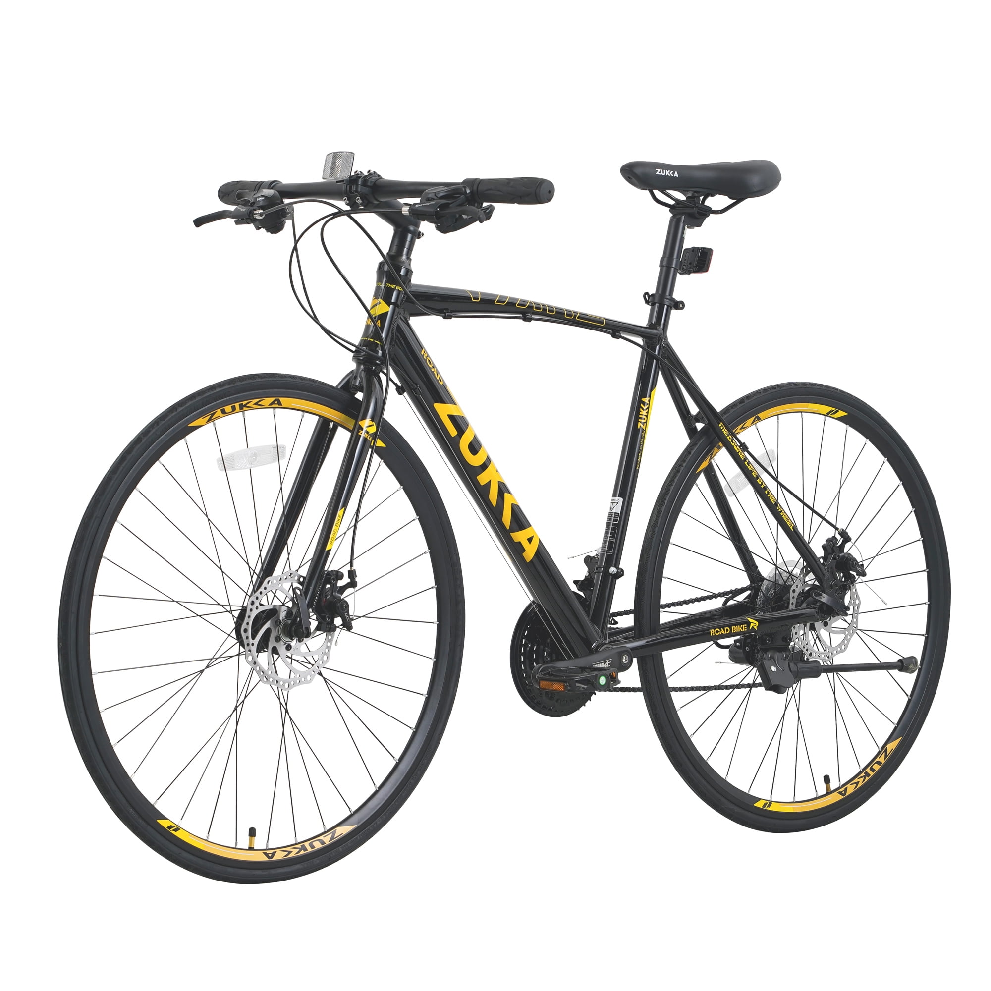 Zukka Road Bike 700C 24 Speed Aluminum Alloy Frame Bicycle for Unisex Adult Hybrid Bike Black - image 1 of 6