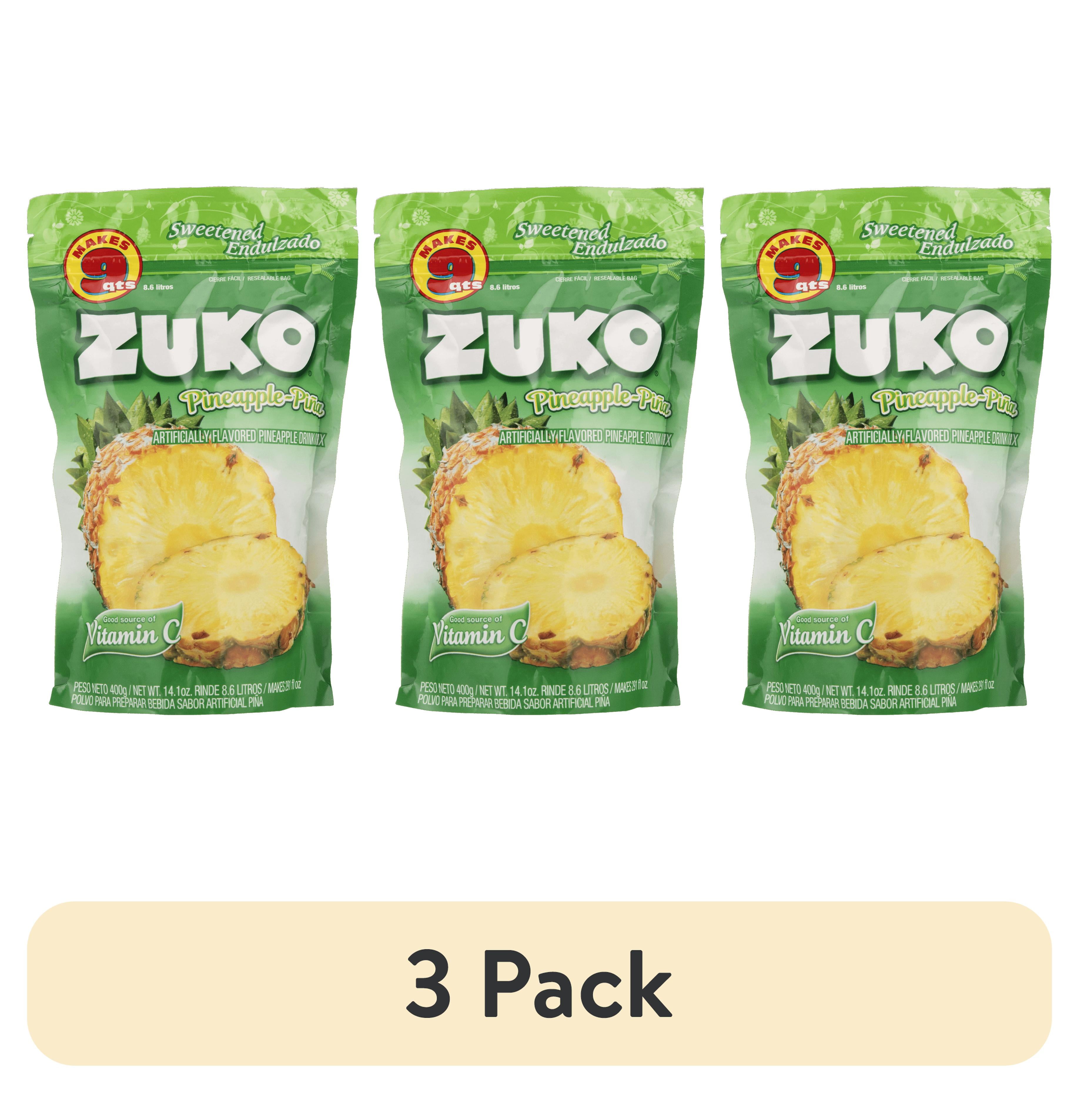 (3 pack) Zuko Drink Mix, Pineapple, 14.1 Oz, 1 Count