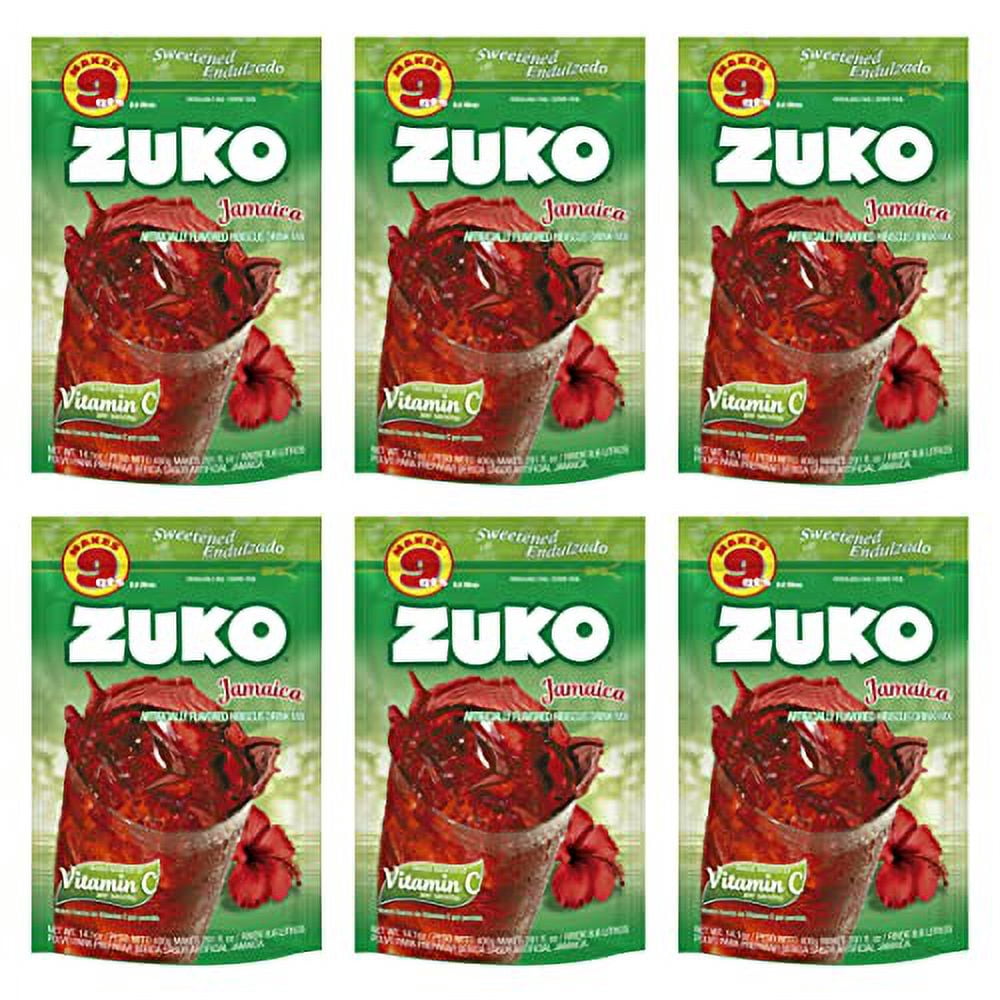 Zuko Jamaica Instant Powder Drink Family Pack No Sugar Needed Vitamin C 14.1 Ounce (Pack