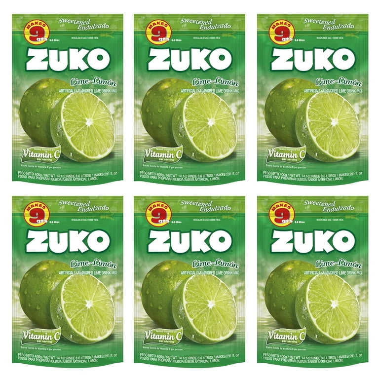 Zuko Lime-Limon Instant Powder Drink | Family Pack | No