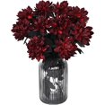 thumbnail image 1 of Zukuco 10 Packs Dahlia Artificial Flowers, 15" Burgundy Artificial Dahlia Flowers Silk Flower Bouquet Faux Dahlia Flower with Stems for Table Centerpieces Arrangement Halloween, 1 of 9