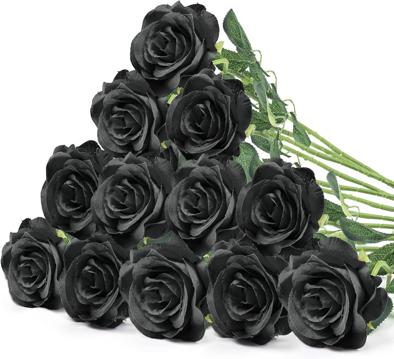 Zukuco 12 PCS Rose Artificial Flowers, Fake Roses Realistic Silk Roses ...