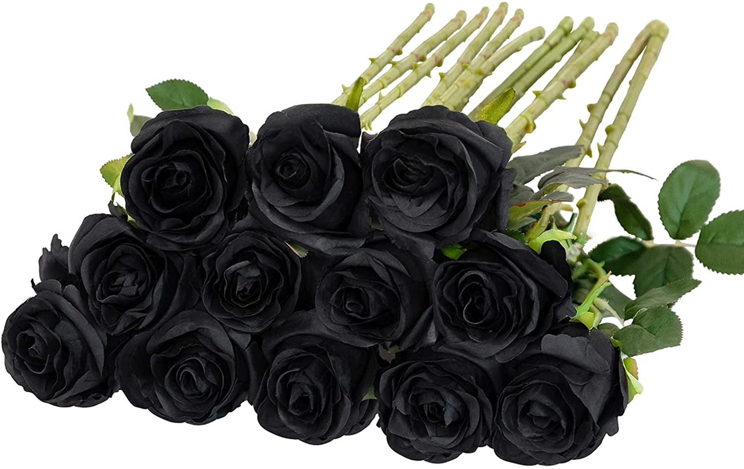Zukuco 12 Pcs Artificial Roses Flowers Silk Flower Bouquet Fake Single Stem with Long Stem for ...