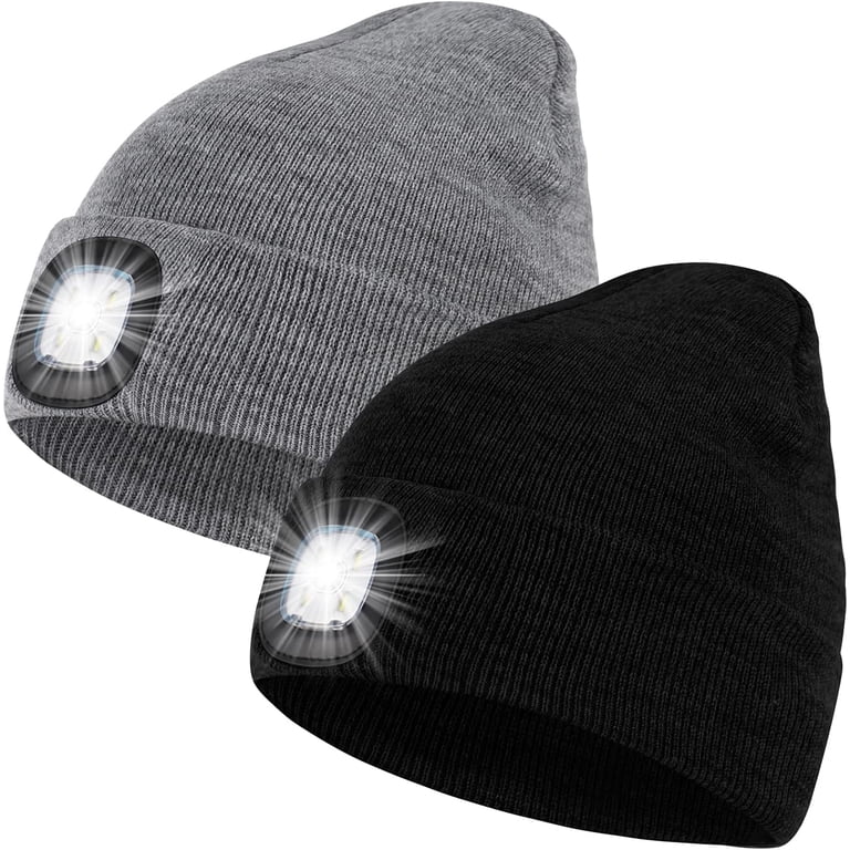 Unisex Acrylic LED Beanie Hat with Light Winter Gift for Men Women Wmcaps Stocking Gifts Stuffers for Men, Hat with Light Built  main image 3