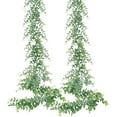 thumbnail image 1 of Zukuco 2 Packs Artificial Eucalyptus Garland, Faux Eucalyptus Greenery Garland, Plastic Eucalyptus Leaves Vine, Fake Hanging Eucalyptus Garlands Wedding Backdrop Arch Wall Table Party Decor, 1 of 8