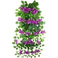thumbnail image 1 of Zukuco 2 Pcs Artificial Hanging Bougainvillea Flowers UV Resistant Artificial Bougainvillea Vines Outdoor Faux Silk Bougainvillea for Wall Porch Patio Balcony Garden Yard Outside Basket Decor,Purple, 1 of 7
