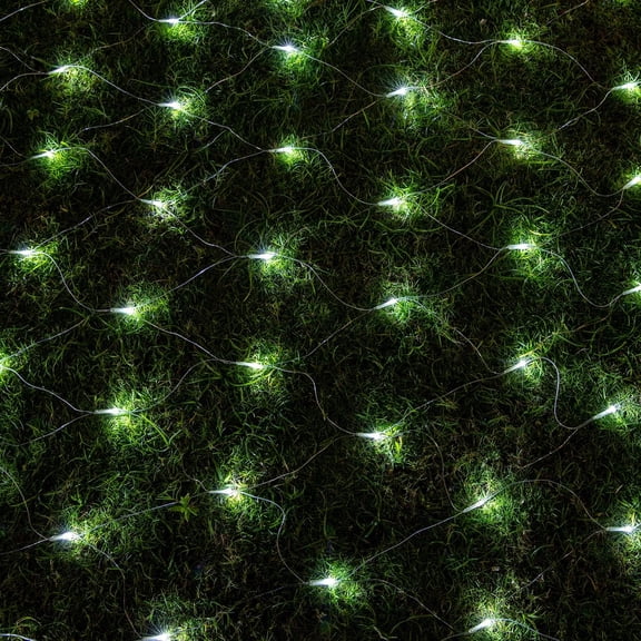 Zukuco 200 LED 9.8ft x 6.6ft String Lights Net Mesh Lights Christmas Net Lights 8 Modes for Christmas Wedding Party Home Garden Lawn Bushes Indoor Outdoor Decor (Cool White)
