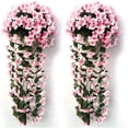 thumbnail image 1 of Zukuco 2PCS Artificial Hanging Violet Flowers, Fake Hanging Plants Violet Vines UV Resistant for Wall Home Room Garden Wedding Indoor Outdoor Spring Summer Decoration (Pink), 1 of 6