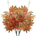 Zukuco 2Pcs Artificial Fall Maple Leaves Branches Autumn Fake Shrubs