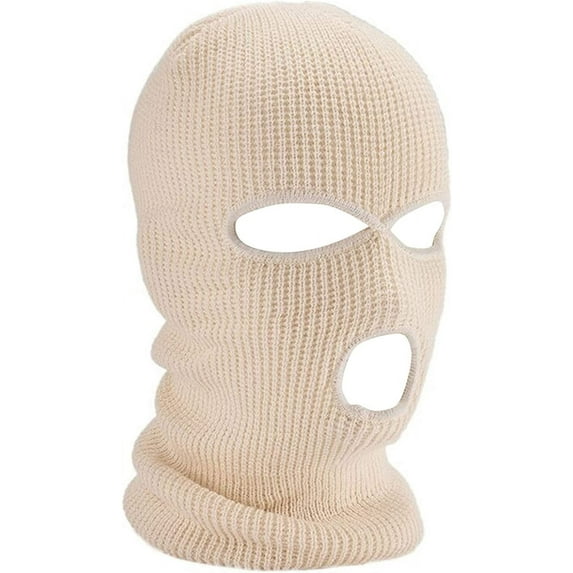 Zukuco 3-Hole Knitted Full Face Cover Ski Mask, Winter Balaclava Warm Knit Full Face Mask for Outdoor Sports