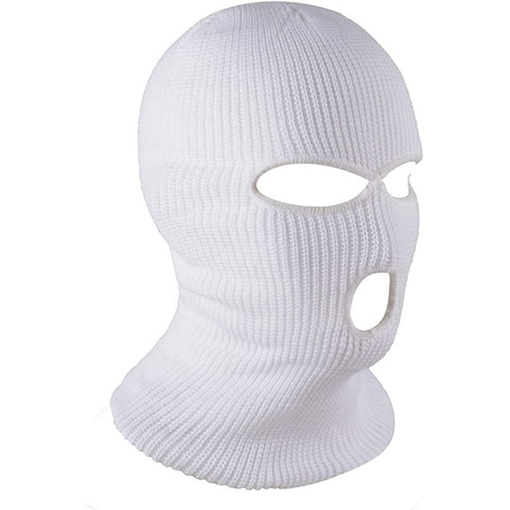 Zukuco 3-Hole Knitted Full Face Cover Ski Mask, Winter Balaclava Warm Knit Full Face Mask for Outdoor Sports