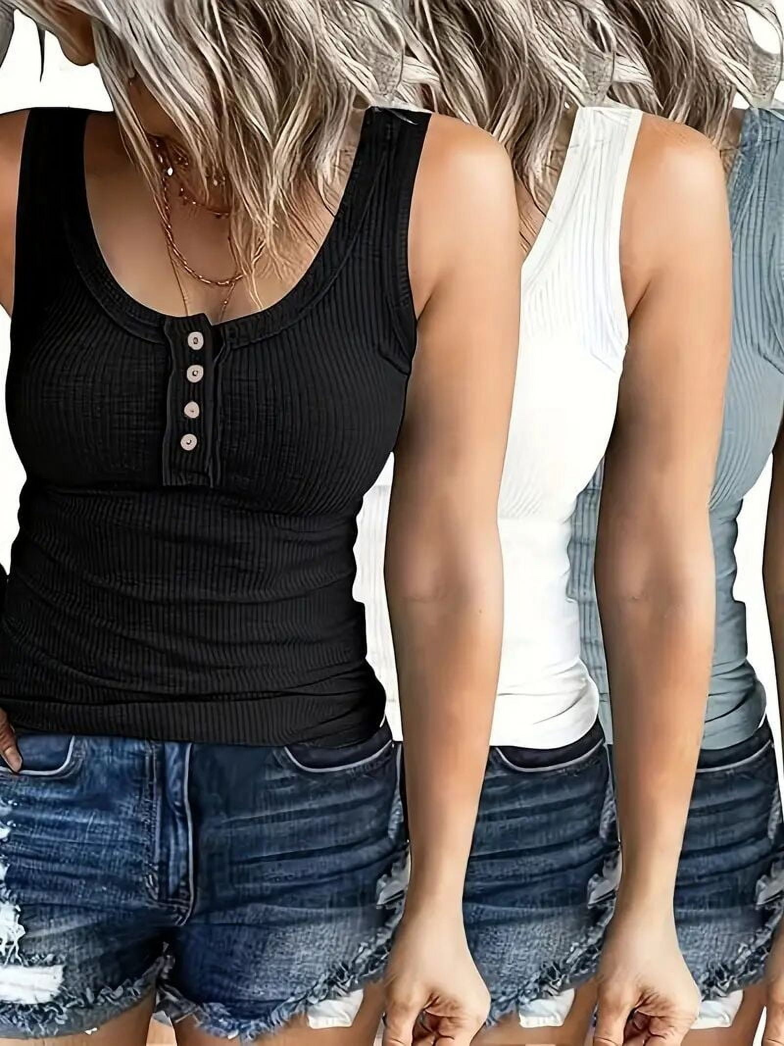 Yuccalley Women's Halter Neck Tank Top - Sleeveless Racerback Summer Camisole (Coffee, Medium)