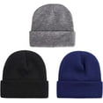 thumbnail image 1 of Zukuco 3 Packs Unisex Beanie Hats for Men Women Warm Winter Knit Beanies Toboggan Cap for Cold Weather, 1 of 9