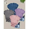 thumbnail image 1 of Zukuco 4 Pack V Neck T Shirts for Women Short Sleeve Tshirts Summer Casual Tops Loose Fit Basic Tees, 1 of 6