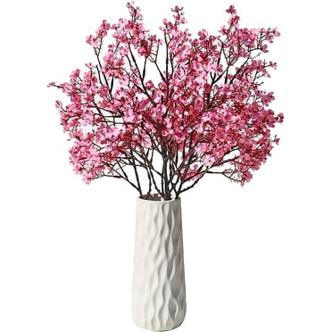 Zukuco 4 Pcs Artificial Flowers Baby's Breath Fake Silk Flowers Real Touch Bouquet for Home Kitchen Wedding Party DIY Home Decorations(Pink)