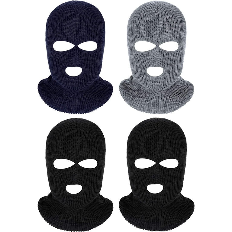 Zukuco 4 Pieces 3 Hole Full Face Cover Ski Mask Winter Warm Knit Full Face Mask for Men Women Outdoor Sports, adult Unisex, Size: One size, Blue