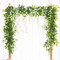 thumbnail image 1 of Zukuco 4Pcs 24.9FT Wisteria Hanging Flowers Garland Greenery for Decor Artificial Flowers Wall Hanging,Wedding arch, Silk flower vine, Fake hanging leaves, 1 of 8