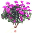 thumbnail image 1 of Zukuco 6 Bundles Artificial Azalea Faux Outdoor Flowers Plants, Fake Silk Camellia UV Resistant for Outside Porch Patio Balcony Garden Yard Home (Purple), 1 of 7