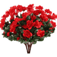thumbnail image 1 of Zukuco 6 Bundles Artificial Azalea Faux Outdoor Flowers Plants, Fake Silk Camellia UV Resistant for Outside Porch Patio Balcony Garden Yard Home (Red), 1 of 8