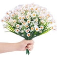 thumbnail image 1 of Zukuco 6 Bundles Artificial Flowers Wild Daisy Fake Daisies Greenery Plants Plastic Shrubs UV Resistant Bushes for Indoor Outdoor Home Decoration(White), 1 of 5