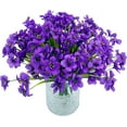 thumbnail image 1 of Zukuco 6 Bundles Artificial Violets Fake Flowers UV Resistant Silk Flowers Outside Shrubs Plants for Garden Porch Farmhouse Home Indoor Outdoor Wedding Décor(Purple), 1 of 7
