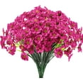 thumbnail image 1 of Zukuco 6 Bundles Artificial Violets Fake Flowers UV Resistant Silk Flowers Outside Shrubs Plants for Garden Porch Farmhouse Home Indoor Outdoor Wedding Décor(Rose Red), 1 of 7