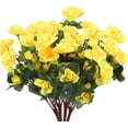 thumbnail image 1 of Zukuco 6pcs Artificial Azalea Flowers Fake Silk Flowers Plants Artificial Geraniums for Home Graden Table Centerpieces Indoor Outdoor Patio Wedding Party Artificial Wildflowers (Yellow), 1 of 7
