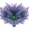 thumbnail image 1 of Zukuco 8 Bundles Artificial Lavender Flowers Outdoor UV Resistant Flowers No Fade Garden Porch Window Box Decorating (Purple), 1 of 8
