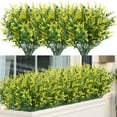 thumbnail image 1 of Zukuco 8 Bundles Outdoor Artificial Lavender Fake Flowers UV Resistant Shrubs, Faux Plastic Greenery for Indoor Outside decoration (Yellow), 1 of 7