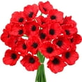 thumbnail image 1 of Zukuco 8 Pcs Artificial Flowers Red Poppy Anemone Stems PU Real Touch Poppy Anemones Fake Flowers for Wedding Bouquets Corsages Centerpiece Floral Arrangements Décor, 1 of 7