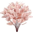 thumbnail image 1 of Zukuco 8 Pcs Fall Artificial Eucalyptus Leaves Fall Foliage Stems Silk Silver Dollar Eucalyptus Branches Autumn Artificial Plants for Home Fireplace Wedding Farmhouse Decor (Pink), 1 of 7