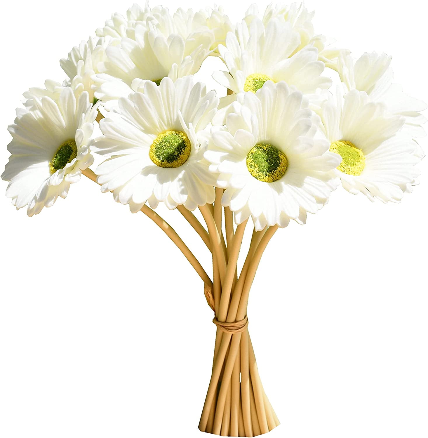 Sunjoy Tech Fake Daisy Flowers, 3PCS Faux Gerbera Daisies Silk Daisy  Flowers Artificial for Wedding Bridal Bouquet Party Home Kitchen Decor