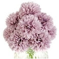 thumbnail image 1 of Zukuco Artificial Flowers, 10Pcs Fake Flowers Silk Chrysanthemum Ball Hydrangea Bridal Wedding Bouquet for Home Garden Party Wedding Decor Purple, 1 of 5