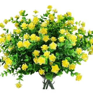 Yirtree 6pcs Artificial Flowers Outdoors, UV Resistant Plastic Flower  Plants for Outdoor, Faux Flowers in Bulk Silk Fake Flowers for Outside  Cemetery