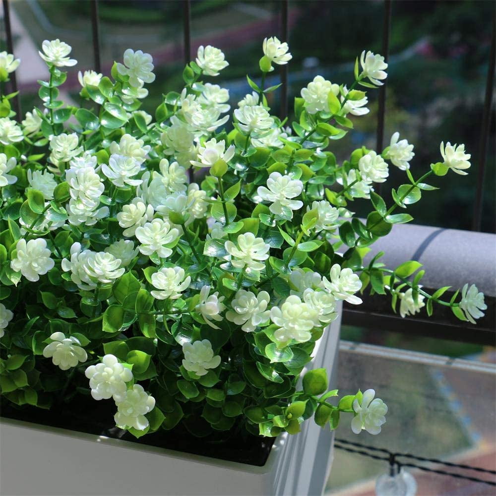 24 Pcs Artificial Outdoor Plants – UV Resistant Fake Flowers & Greenery For Window Box, Garden, Porch Decor