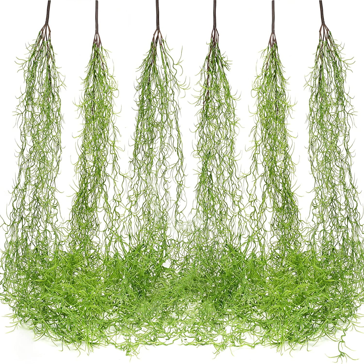 Zukuco Artificial Moss Vines Hanging Plants, Faux Greenery Moss for