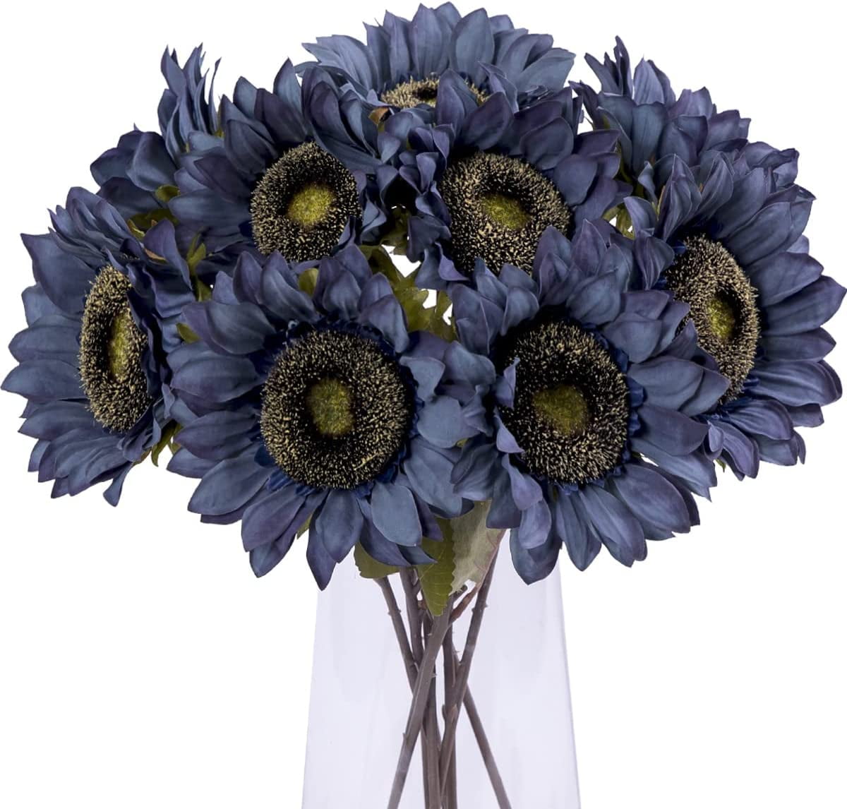 Zukuco Artificial Sunflowers with Stems, 6pcs Faux Silk Sunflower Bulk