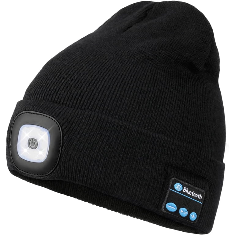 Bluetooth Beanie Hat with Light, Headlamp Cap with Headphones and CW2-TD3 Bluetooth Beanie Hat with Light Headlamp Cap  main image 2