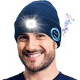 thumbnail image 1 of Zukuco Bluetooth Beanie Hat with Light, USB Rechargeable Winter Knitted Cap with Headphones & Mic, Gifts for Men Women, 1 of 7