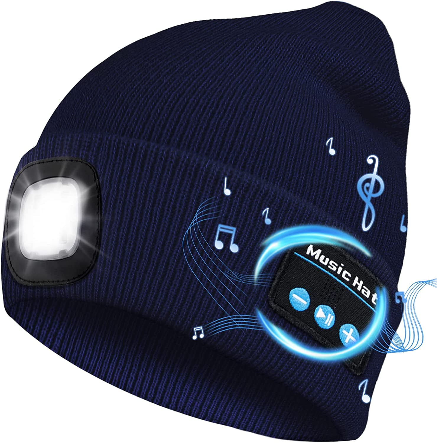 Zukuco Bluetooth Beanie Hats with Light, LED Beanie with Bluetooth