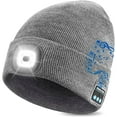 thumbnail image 1 of Zukuco Bluetooth Beanie with Headlight,USB Rechargeable Upgraded Musical Knitted Cap with Headphone Mic, Gifts for Men Women, 1 of 6
