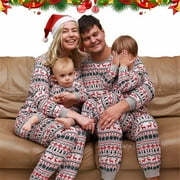 Zukuco Christmas Family Matching Pajamas Set Adult Kids Baby Deer Printed Tops Pants Sleepwear Nightwear Xmas Pjs