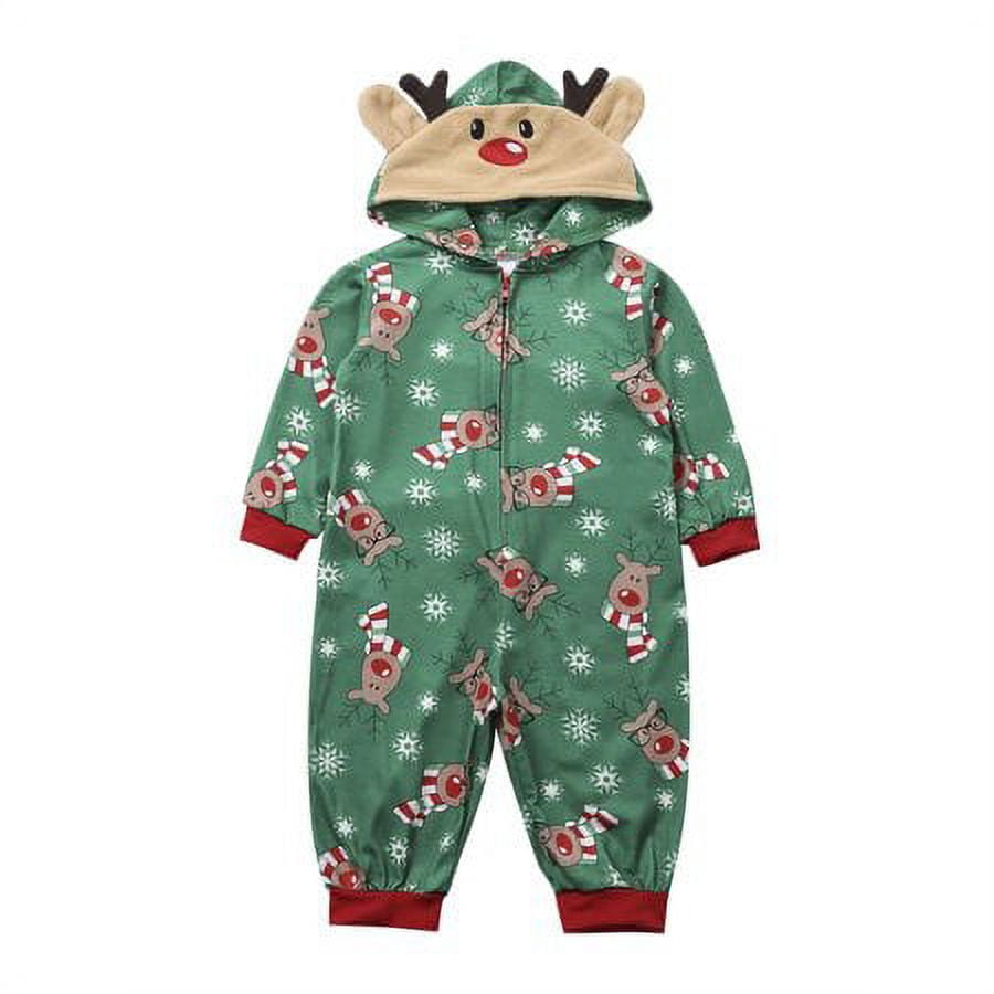 Zukuco Christmas Newborn Baby Girl Boy Pajamas Unisex Reindeer Hoodie