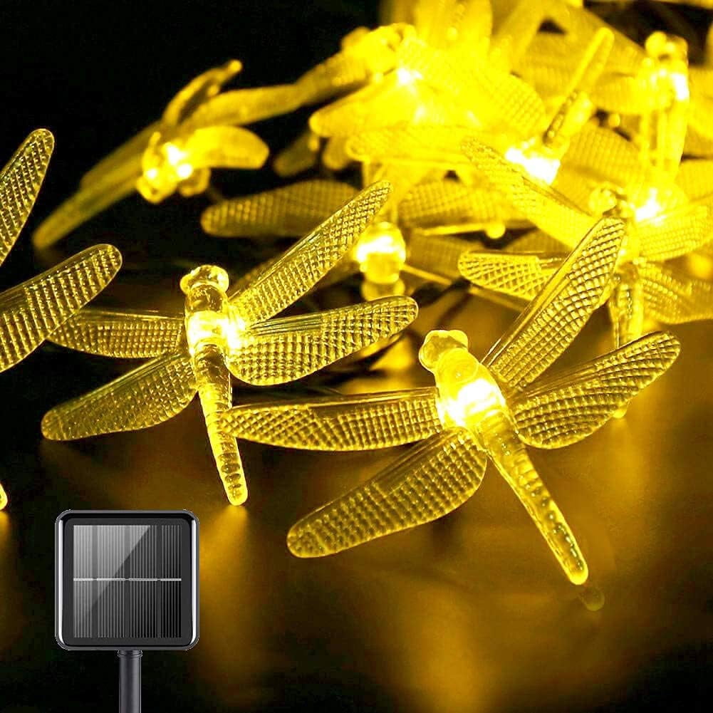 Zukuco Dragonfly Solar Lights Outdoor, 23FT 50 LED Dragonfly Decorative ...