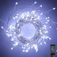 thumbnail image 1 of Zukuco Fairy Lights Plug in, 20 Feet 200 Led Cluster Lights Indoor Outdoor Waterproof Firecracker Starry String Lights for Bedroom Wreath Window Wedding Christmas Tree Decoration, Cool White, 1 of 7