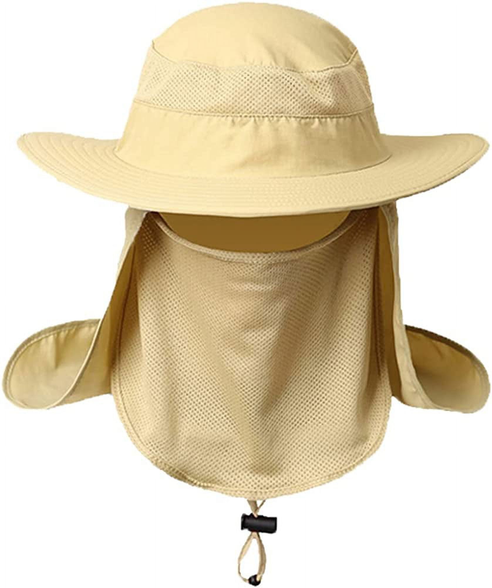 Mens Neck Flap Hat Wide Brim Unisex Hiking Fishing Sun Protection Outdoor Cap AU