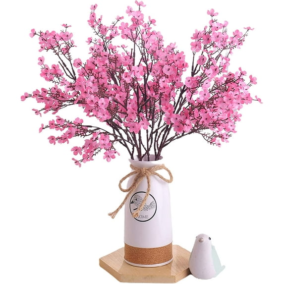 Zukuco Gypsophila Artificial Flowers Babys Breath Silk Bush Flowers Bouquet Floral Arrangement Home Wedding Party Decorations Decor (6PCS, Pink)